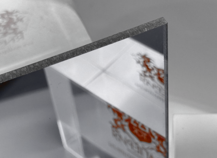 Абразивостойкий зеркальный монолитный поликарбонат IRROX-REFLECTION HARDPRO GP, серебро, 2*590*1200мм