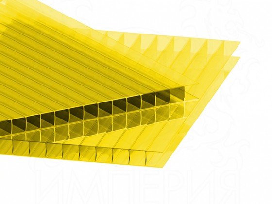 Сотовый поликарбонат IRROX толщина 4 мм, желтый